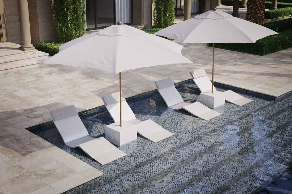 Cast Concrete Pool Loungers - Studio Redrock - Luxury Outdoors