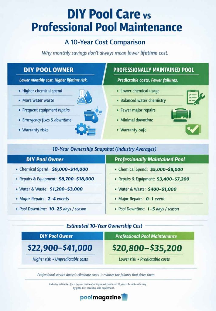 DIY Pool Care vs Professional Pool Maintenance - A 10 Year Cost Comparison
