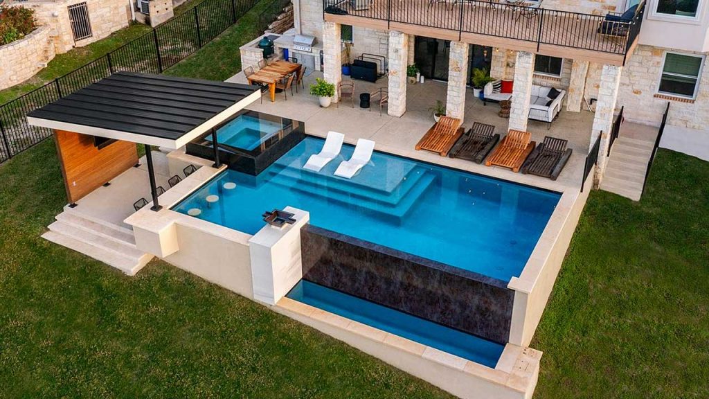 Large format porcelain tile pool application - GBIV Designs - Ethan Cooper Photography