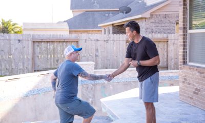 Texas pool builders shaking hands - photo for Pentair Automation