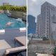 Earthquake in Taiwan Causes Waterfall From Rooftop Pool